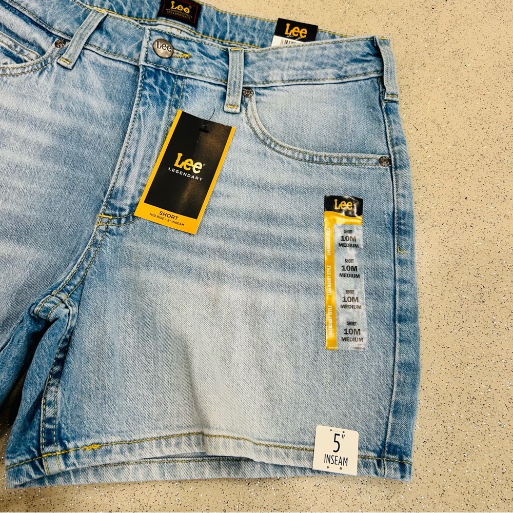 Lee Legendary New Love Denim Shorts Mid Rise Women’s Size 10 Medium, 5” Inseam - Picture 10 of 15